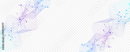 Modern digital technology background design with molecular plexus lines and dots. Futuristic network connection. Abstract mesh, big data technology, ai, science, cyberspace.