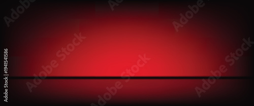 Red studio background. Abstract limbo podium studio room. Dark red gradient wall floor and spotlight scene. Showcase, promotion display. Vector stage mockup illustration,eps.10