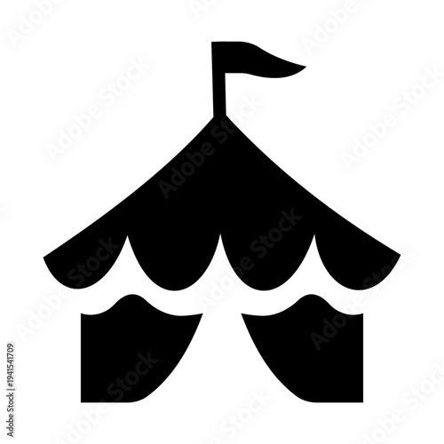 Circus Tent Symbol Icon – Carnival, Festival, and Entertainment Theme