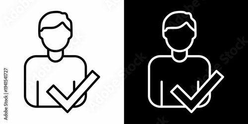 Account Verification White Icon Set Design