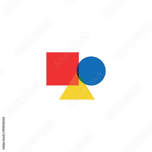 Free Download Geometric Shapes Red Square Blue Circle Yellow. - GFXLoad
