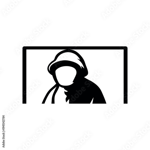 Silhouette of Hooded Person Illustration.