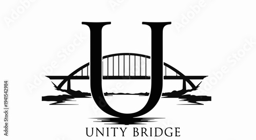 Elegant bridge structure symbolizing connection and unity against a stark background