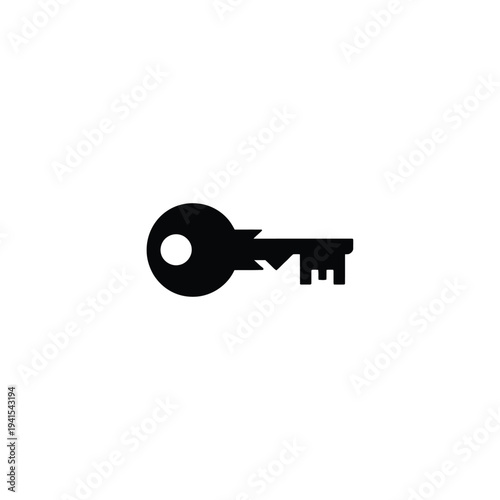 Solid fill of a large black key unlock symbol 1