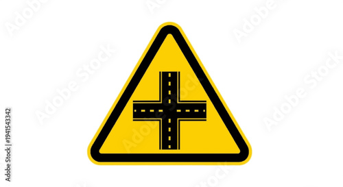 Crossroad Warning Traffic Sign Road Intersection