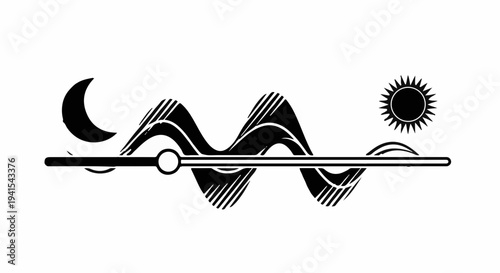 Visual representation of light spectrum and adjustment slider from night to day.