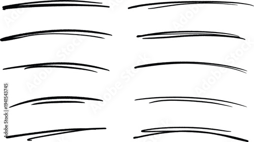 Hand Drawn Grunge Brush Stroke Lines Marker Set