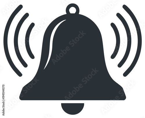 Alert notification icon ringing bell simple graphic representation