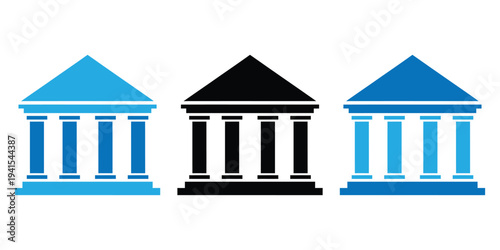 Bank icon set. bank logo.