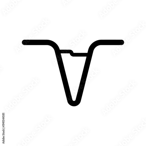 A sleek black bicycle handlebar set against a clean white background, ideal for use in cycling, sports, or equipment-related projects, conveying a sense of simplicity and focus on the bike part.