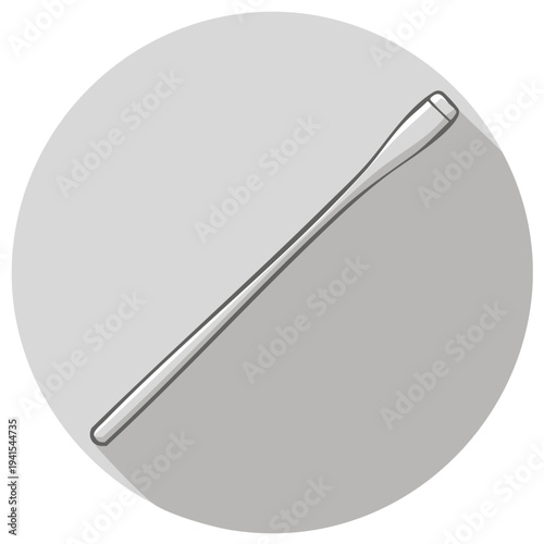 Stylized illustration of a long, thin stirring rod with a tapered end and a subtle shadow