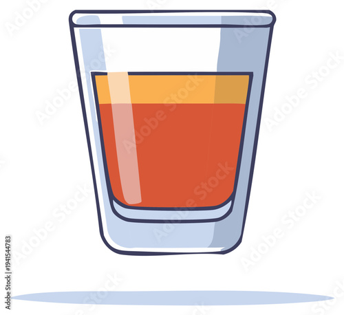 Layered Shot Glass Drink with Orange and Red Liquid