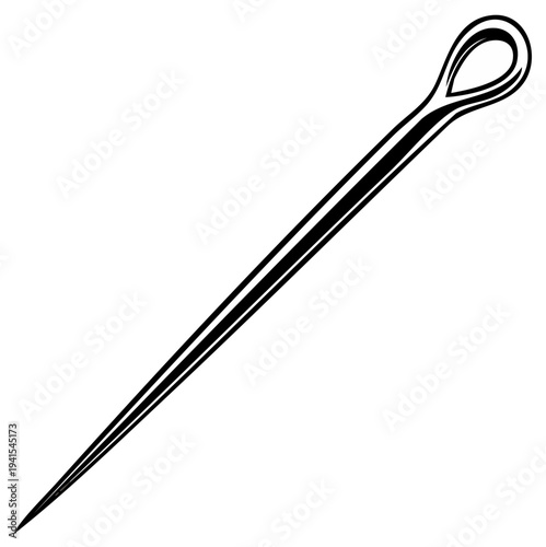 Sewing needle with large eye for threading fabric crafts and tailoring