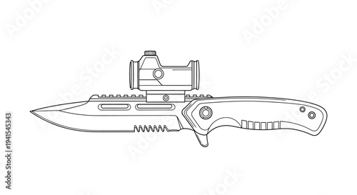Tactical Combat Knife with Red Dot Sight - Precision Weaponry