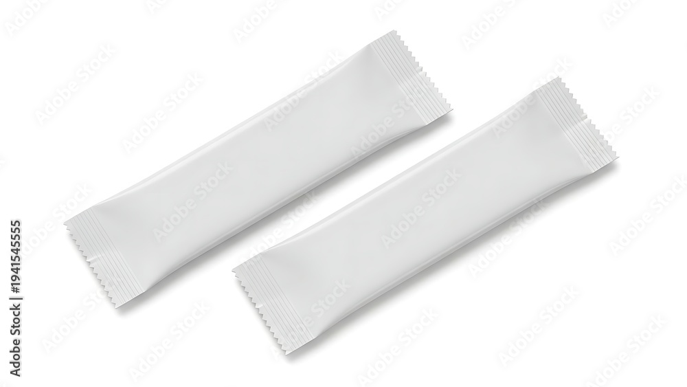 Fototapeta premium Two white rectangular objects on a plain background