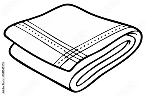 Folded handkerchief vector illustration, simple design, clean lines and style.