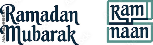 Ramadan mubarak vector art set with ram naam sign and various typographic designs