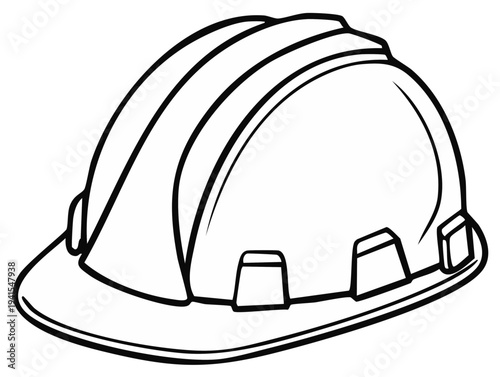 Safety helmet line art, engineering and construction protective gear