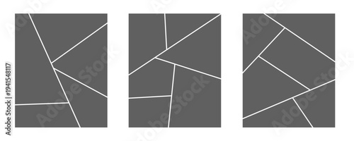 Comic Style Photo Frame Collage Template. 5 Panels,eps.10