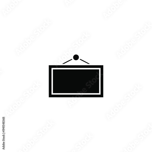 Solid fill of a bulletin board notice with a black background and white border