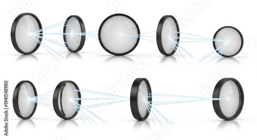 Collection of Lenses Demonstrating Light Refraction