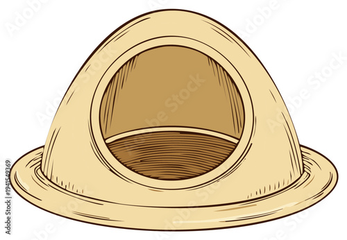 Cartoon illustration of a pet cave house with entrance