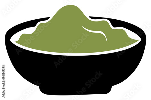 Bowl of Green Dip Illustration Healthy Appetizer Condiment Vector Art Design Element