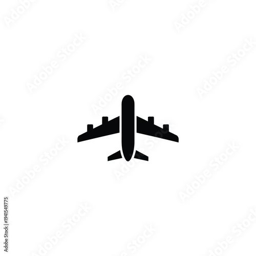 Solid fill of black airplane landing 1