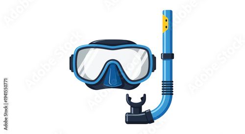 Vector illustration of snorkeling mask and tube
