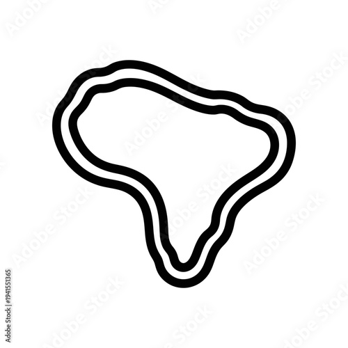 A simple black outline of the African continent on a white background, ideal for educational materials, geography projects, or presentations about Africa.