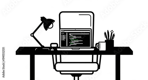 illustration of a man working on a laptop