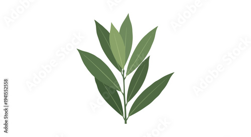 Vibrant green foliage branch icon, perfect for organic and healthy lifestyle designs