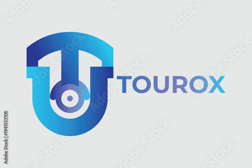 Modern Shield T Logo Design with Eye Surveillance Icon for Tech Security and Branding Identity