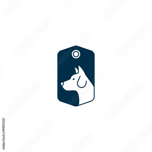 White Dog Head Logo Design Element.