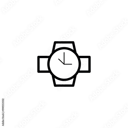 Simple Line Drawing of a Wristwatch.