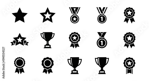 Collection of award icons and symbols