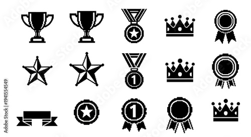 Collection of award and achievement icons