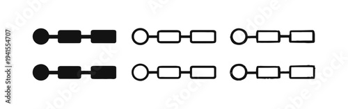 Keychain and Key Ring Icon Set with Solid, Outline, and Hand-Drawn Styles