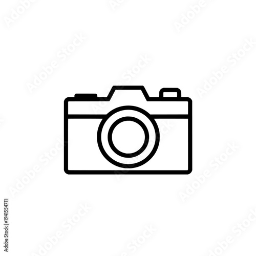 Action camera icon logo design. Digital video camera sign and symbol. Extreme sports gear vector illustration.