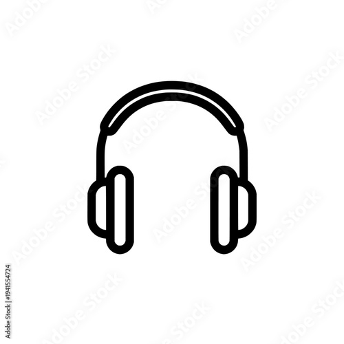 Headphones icon logo design. Headset sign and symbol. Bold monoline outline vector illustration.