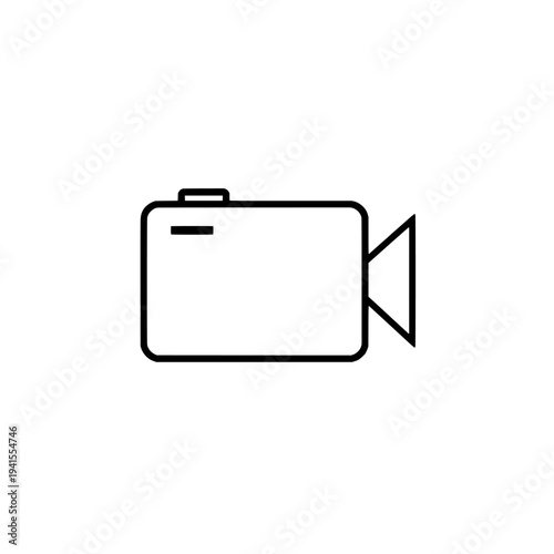 Live streaming camera icon logo design. Video camera sign and symbol. Digital broadcast and vlog recording equipment vector illustration.