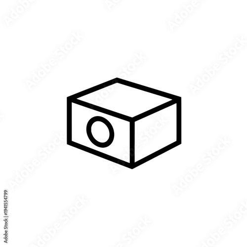 Projector icon logo design. Multimedia video projector sign and symbol. Presentation equipment vector illustration.