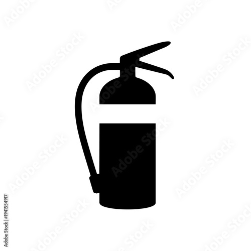 Fire extinguisher silhouette. Fire safety icon symbol design. Minimalist style. Isolated on white background.