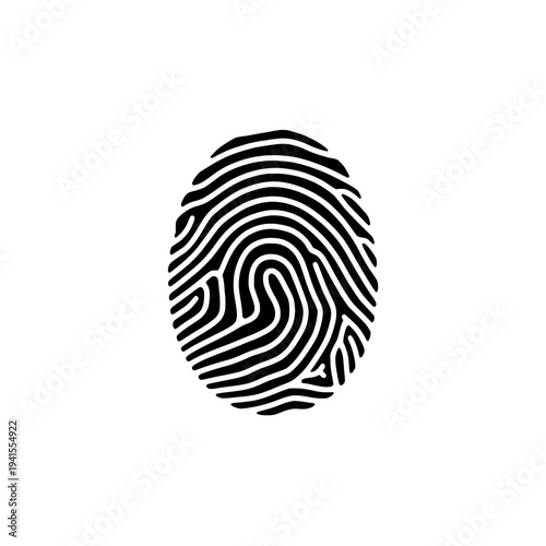 Fingerprint icon logo design. Fingerprint sign and symbol. Biometric security identification vector illustration.
