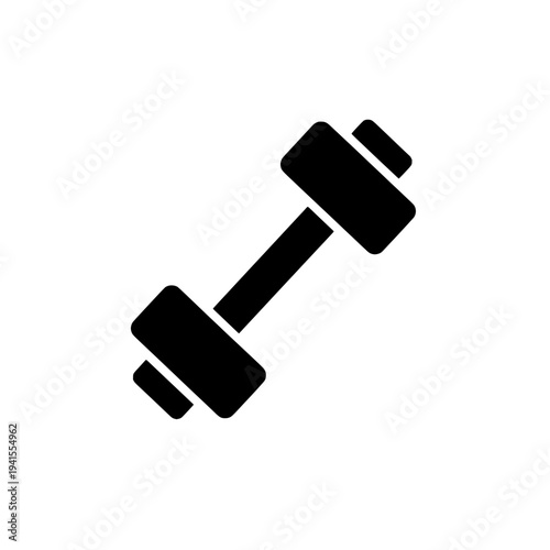 Dumbbell silhouette. Fitness gym weight icon symbol design. Minimalist flat vector illustration. Isolated on white background.