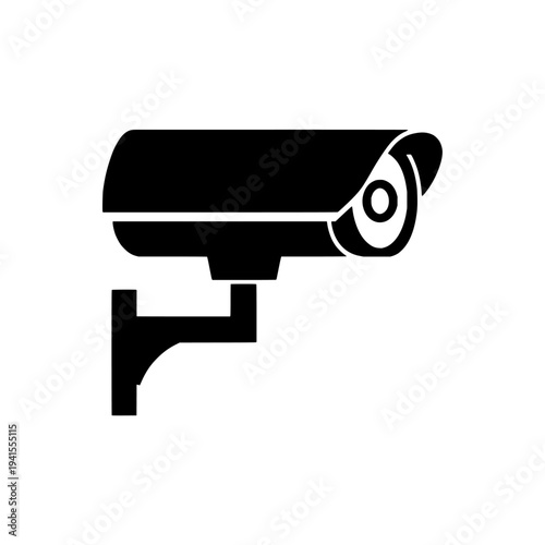 Security camera icon logo design. CCTV sign and symbol. Surveillance monitoring vector illustration.
