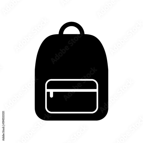 School backpack icon logo design. Backpack sign and symbol. Education and travel vector illustration.