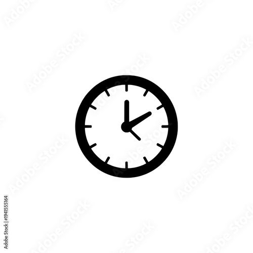 Clock silhouette icon logo design. Time management sign and symbol. Simple vector illustration isolated on white.