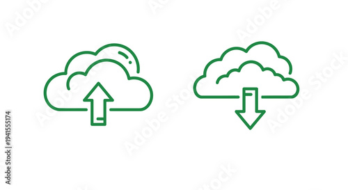 Green vector graphic illustration showing co2 pollution and co2 capture concepts effectively together
