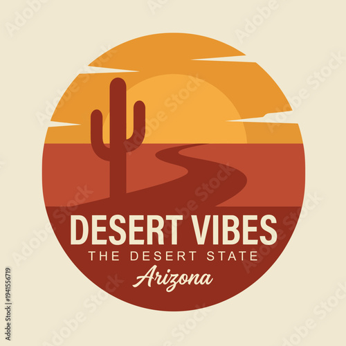 This image presents the enchanting desert landscape of Arizona featuring cacti, a sunset backdrop, and a winding path, inviting viewers to embrace the beauty of the arid terrain.